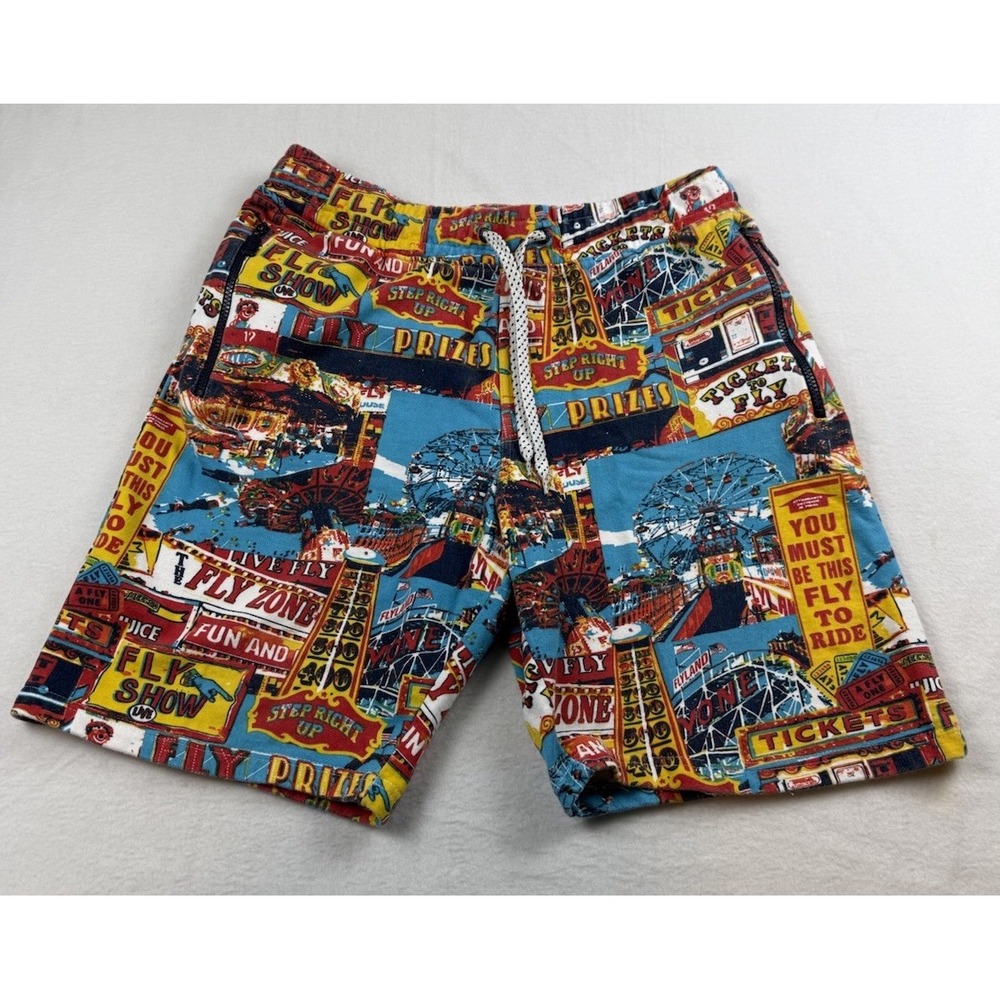 Born Fly Men's Amusement Park Carnival Print Shorts Size XL